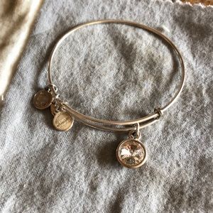 Silver Alex and Ani diamond bracelet